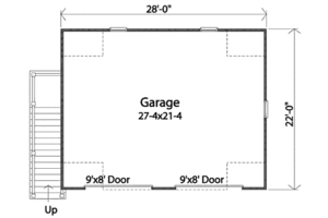 Floor Plan - Main Floor for Craftsman House Plan #22-542 - 1 bed, 1 bath