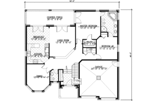 Floor Plan - Main Floor for European House Plan #138-102 - 2 bed, 1.5 bath