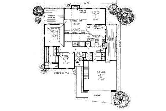 Floor Plan - Main Floor for Traditional House Plan #312-177 - 3 bed, 2.5 bath