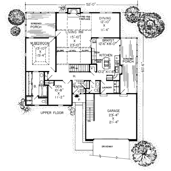 Floor Plan - Main Floor for Traditional House Plan #312-177 - 3 bed, 2.5 bath