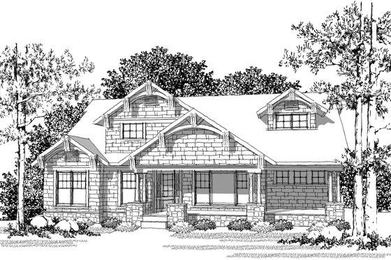 Exterior - Other Elevation 3 for Craftsman House Plan #70-1040 - 2 bed, 2.5 bath