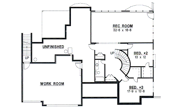 European Floor Plan - Lower Floor Plan #67-210