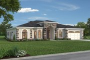 Adobe / Southwestern Style House Plan - 4 Beds 3 Baths 2735 Sq/Ft Plan #1-1136 