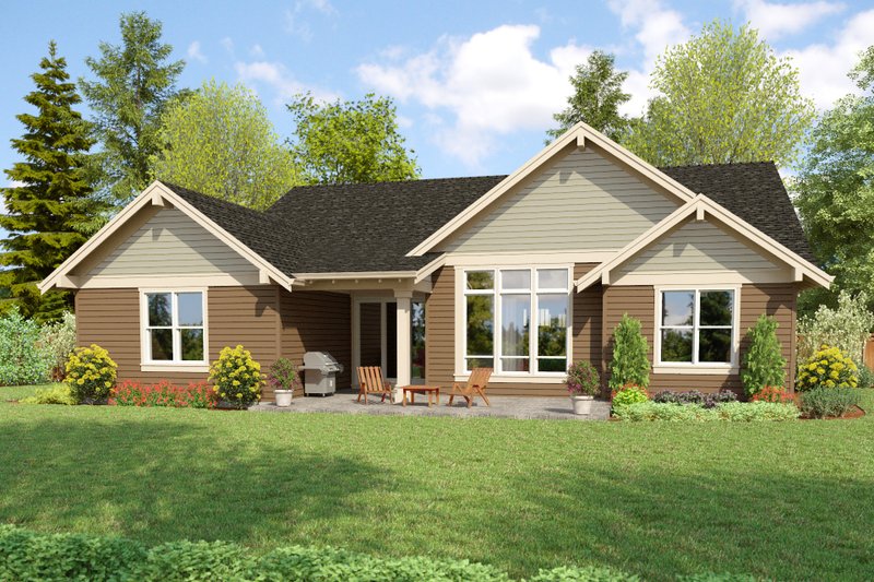 House Blueprint - Exterior - Rear Elevation for Cottage House Plan #48-1078 - 4 bed, 3 bath