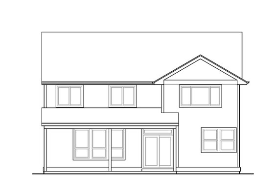Exterior - Rear Elevation for Craftsman House Plan #53-485 - 4 bed, 2.5 bath