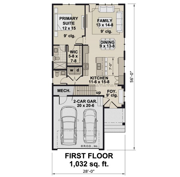 House Blueprint - Craftsman Floor Plan - Main Floor Plan #51-1463