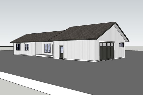 Exterior - Other Elevation 1 for Ranch House Plan #1105-9 - 3 bed, 2.5 bath