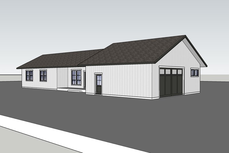 House Design - Exterior - Other Elevation 1 for Ranch House Plan #1105-9 - 3 bed, 2.5 bath