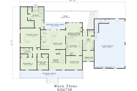 Floor Plan - Main Floor for Country House Plan #17-2738 - 5 bed, 3.5 bath