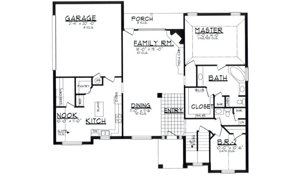 House Design - Traditional Floor Plan - Main Floor Plan #62-112
