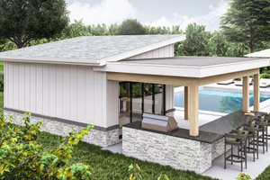 Exterior - Rear Elevation for Modern House Plan #455-460, 0 bath