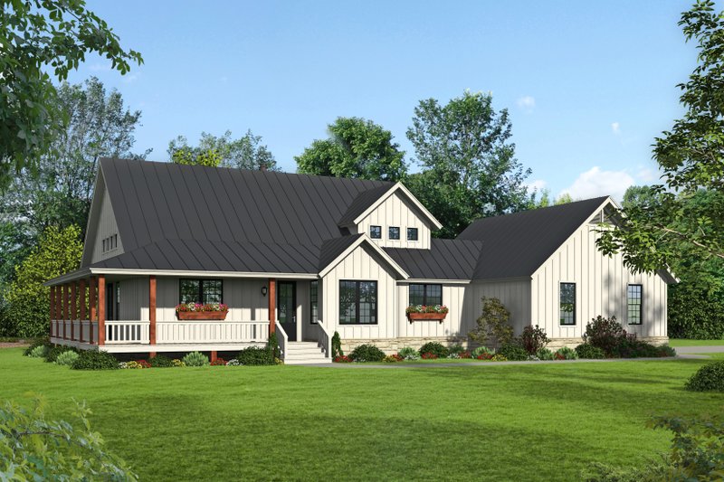 Architectural House Design - Country Exterior - Front Elevation Plan #932-68