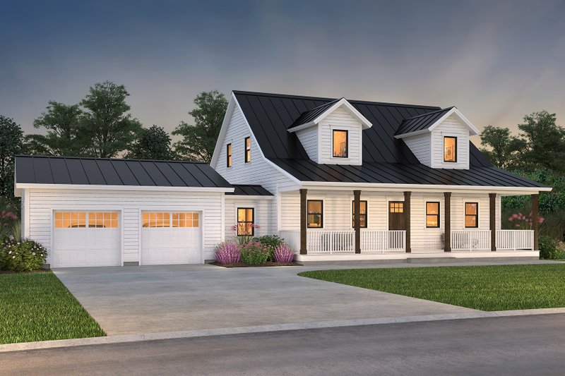 Architectural House Design - Farmhouse Exterior - Front Elevation Plan #497-8