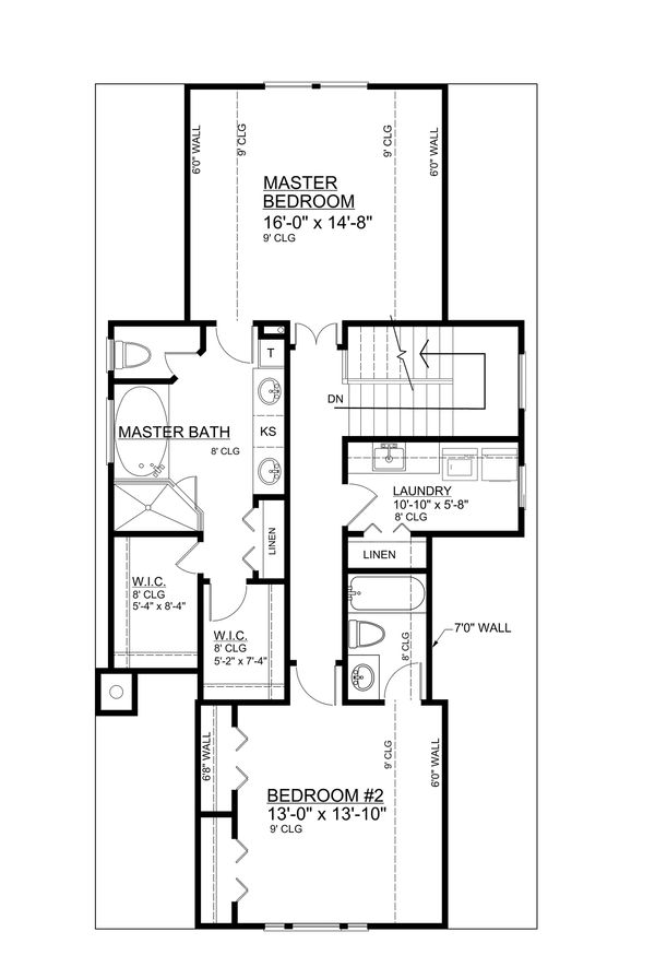 House Blueprint - Bungalow Floor Plan - Upper Floor Plan #30-338