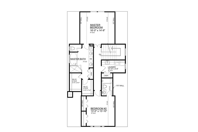 Architectural House Design - Floor Plan - Upper Floor for Bungalow House Plan #30-338 - 3 bed, 3.5 bath
