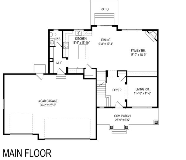 Traditional Floor Plan - Main Floor Plan #920-114