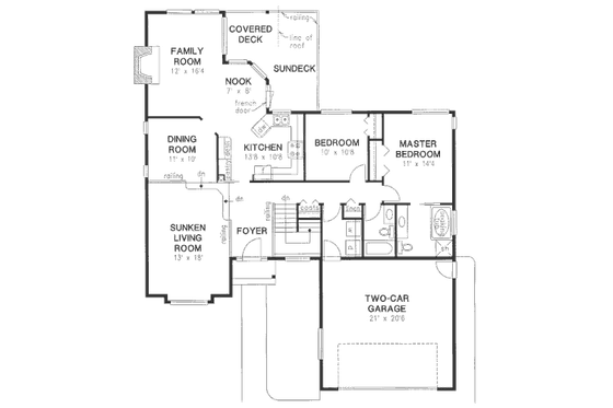 Floor Plan - Main Floor for European House Plan #18-9123 - 2 bed, 2 bath