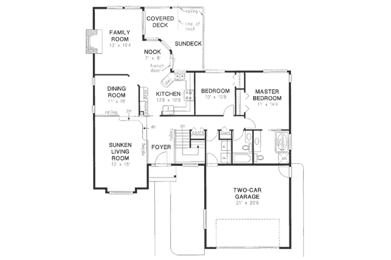House Plan Design - Floor Plan - Main Floor for European House Plan #18-9123 - 2 bed, 2 bath