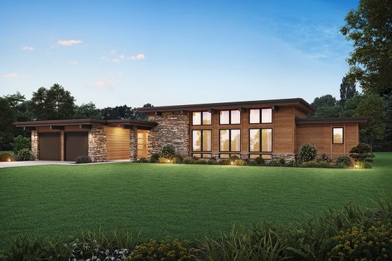 Exterior - Front Elevation 3 for Contemporary House Plan #48-1121 - 4 bed, 2.5 bath