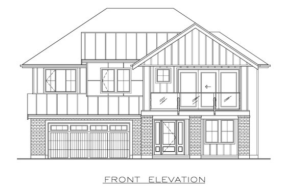 Exterior - Front Elevation 3 for Farmhouse House Plan #1100-61 - 3 bed, 4 bath