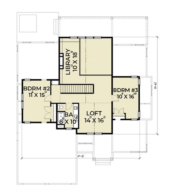 House Blueprint - Farmhouse Floor Plan - Upper Floor Plan #1070-3