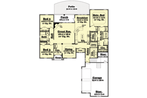 Floor Plan - Main Floor for European House Plan #430-46 - 3 bed, 2 bath