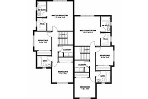 Floor Plan - Upper Floor for Contemporary House Plan #126-201 - 3 bed, 2.5 bath