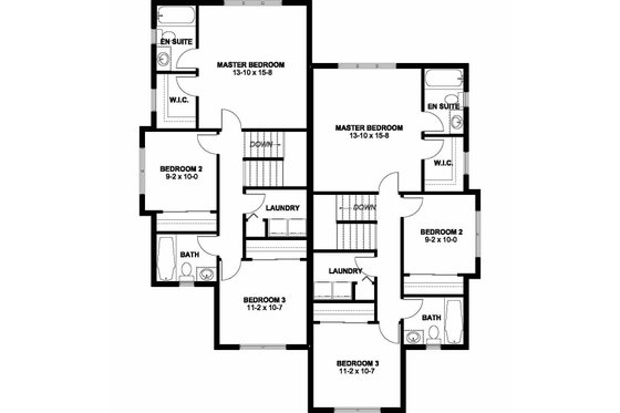 Floor Plan - Upper Floor for Contemporary House Plan #126-201 - 3 bed, 2.5 bath