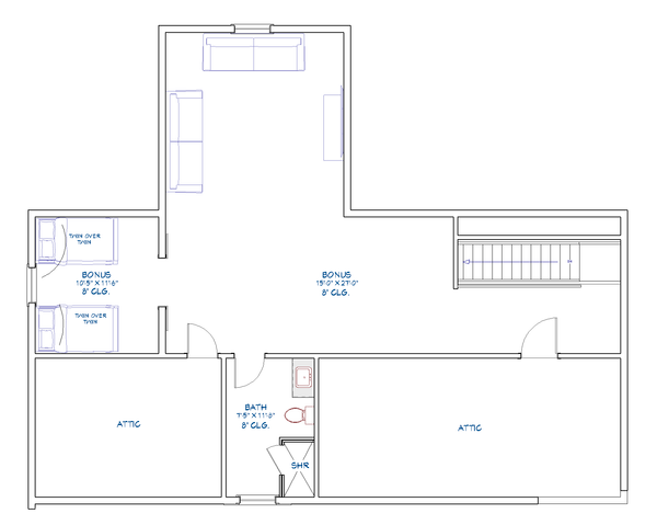House Blueprint - Farmhouse Floor Plan - Upper Floor Plan #1109-26