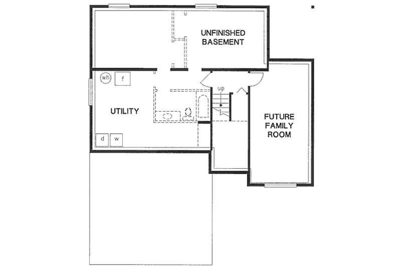 House Plan Design - Floor Plan - Lower Floor for Traditional House Plan #18-323 - 3 bed, 2 bath