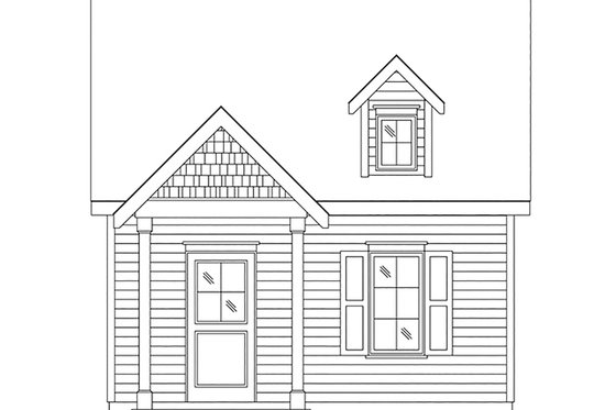 Exterior - Front Elevation 4 for Cottage House Plan #22-593, 1 bath