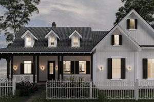 Exterior - Front Elevation 4 for Farmhouse House Plan #54-419 - 3 bed, 2.5 bath