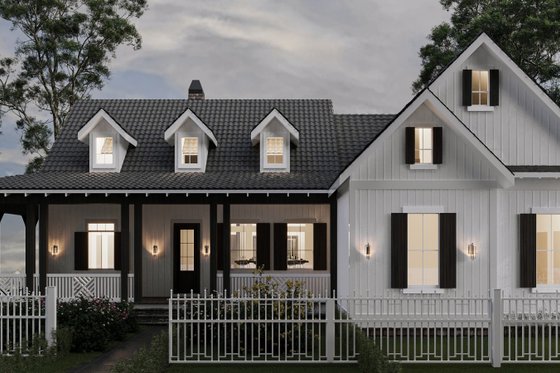 Exterior - Front Elevation 4 for Farmhouse House Plan #54-419 - 3 bed, 2.5 bath
