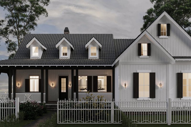 Architectural House Design - Exterior - Front Elevation 4 for Farmhouse House Plan #54-419 - 3 bed, 2.5 bath
