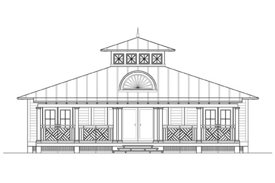 Exterior - Rear Elevation for Beach House Plan #426-11 - 3 bed, 2 bath