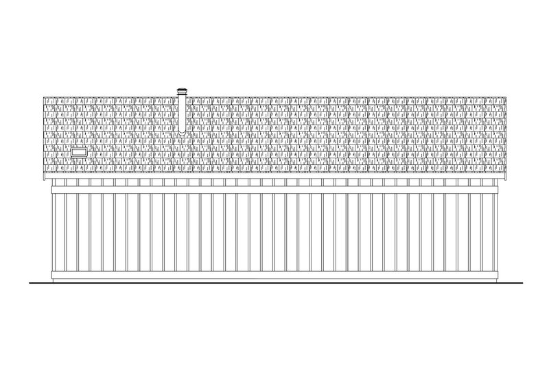 House Blueprint - Exterior - Rear Elevation for Contemporary House Plan #124-1406, 1 bath