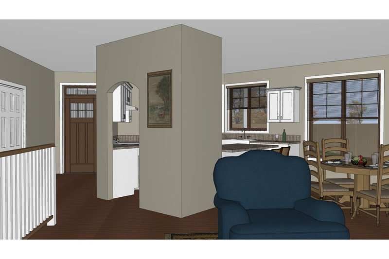 House Plan Design - Interior - Entry for Craftsman House Plan #126-182 - 3 bed, 2 bath