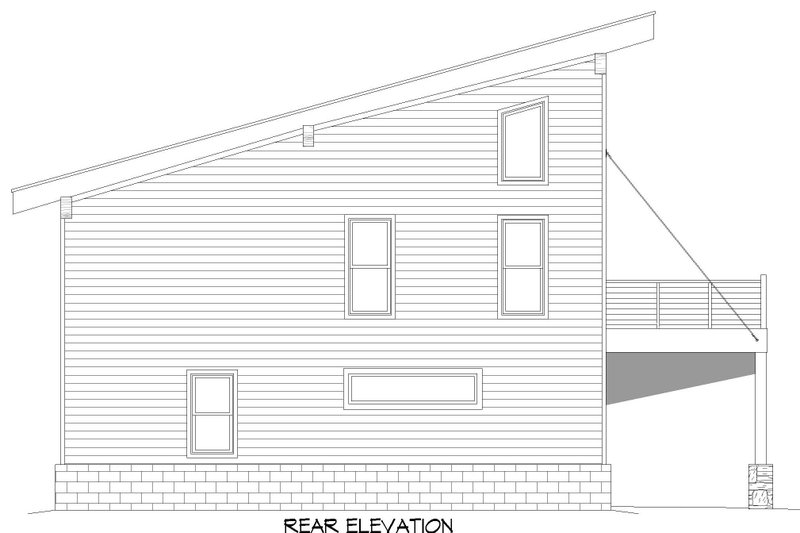 Home Plan - Exterior - Rear Elevation for Contemporary House Plan #932-365 - 2 bed, 2 bath