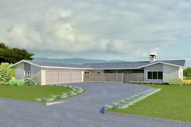 House Design - Exterior - Front Elevation 4 for Ranch House Plan #489-15 - 4 bed, 4.5 bath