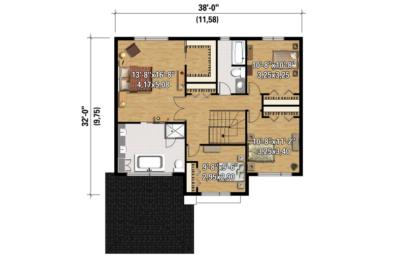 Dream House Plan - Floor Plan - Upper Floor 1 for Contemporary House Plan #25-4348 - 4 bed, 2 bath