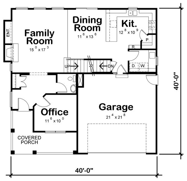 Bungalow Floor Plan - Main Floor Plan #20-1846