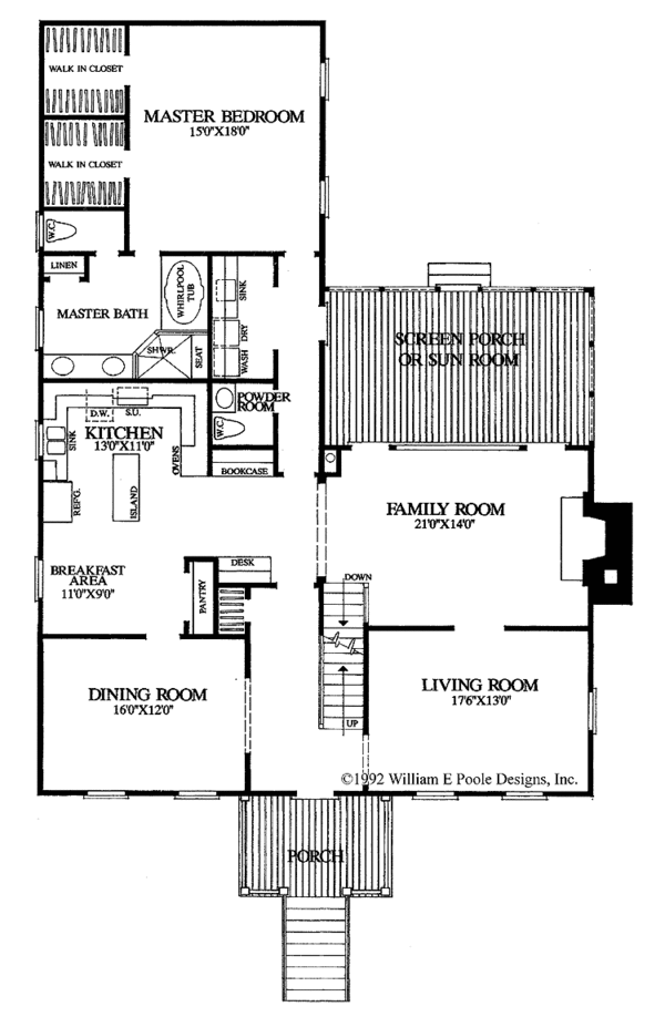 Architectural House Design - Colonial Floor Plan - Main Floor Plan #137-352