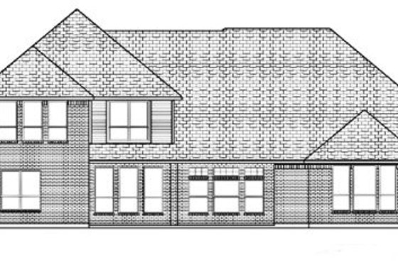 Exterior - Rear Elevation for European House Plan #84-341 - 4 bed, 3 bath