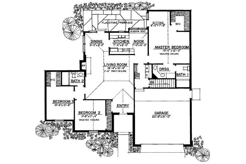 Dream House Plan - Floor Plan - Main Floor for Country House Plan #1016-43 - 3 bed, 2 bath