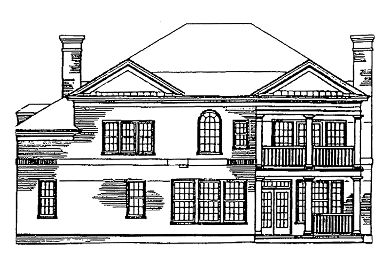 Home Plan - Exterior - Rear Elevation for Classical House Plan #429-68 - 4 bed, 3.5 bath