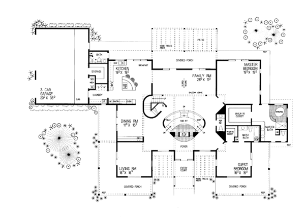 House Blueprint - Contemporary Floor Plan - Main Floor Plan #72-903