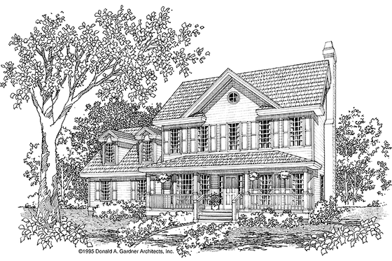 Exterior - Front Elevation 3 for Farmhouse House Plan #929-241 - 3 bed, 2.5 bath