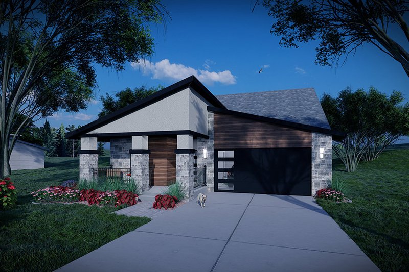 House Blueprint - Ranch Exterior - Front Elevation Plan #70-1517