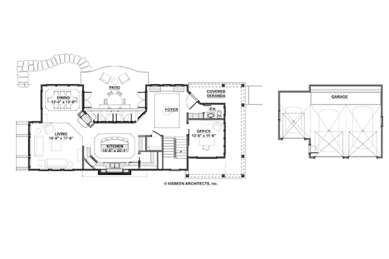Floor Plan - Main Floor for Craftsman House Plan #928-272 - 4 bed, 2.5 bath