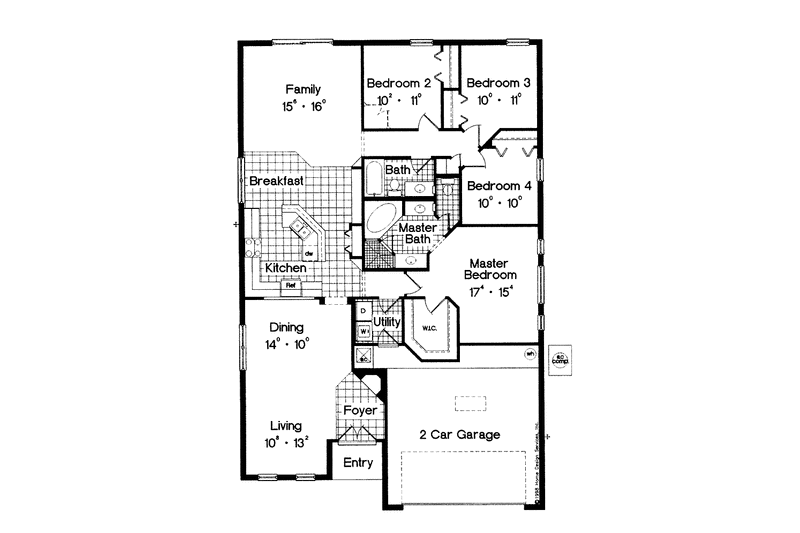Home Plan - Floor Plan - Main Floor for Contemporary House Plan #417-641 - 4 bed, 2 bath